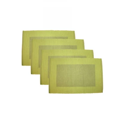 Ribbed Cotton Place Mats Sets (Green)