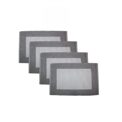 Ribbed Cotton Place Mats Sets (Grey)