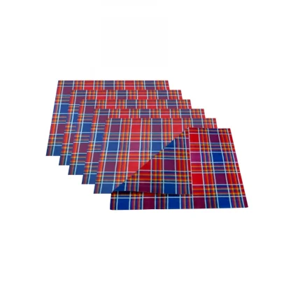 Checked Cotton Place Mats Sets (Multicolor) - Image 3