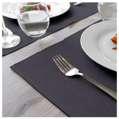 Ribbed Cotton Place Mats Sets (Grey) - Image 4