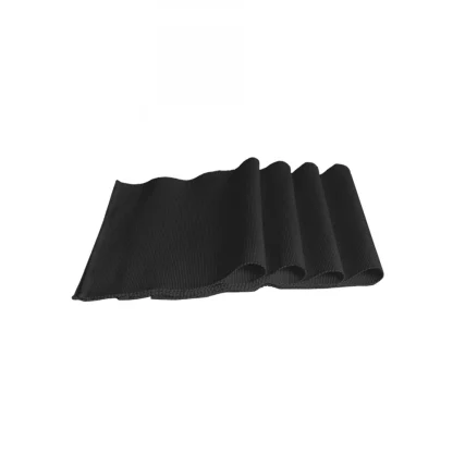 Ribbed Cotton Place Mats Sets (Black)