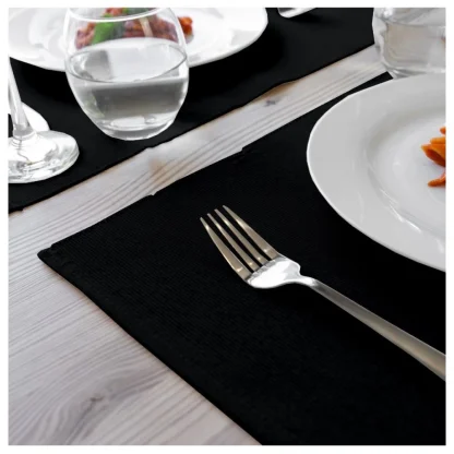 Ribbed Cotton Place Mats Sets (Black) - Image 4