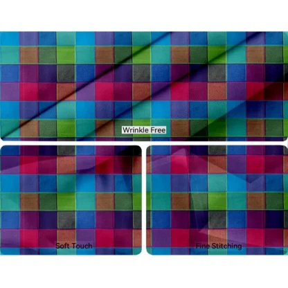 Checked Cotton Checks Table Cloth (Multicolor) - Image 3