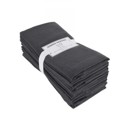 Solid Cotton Napkins Sets (Steel Grey) - Image 3