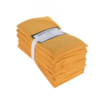 Solid Cotton Napkins Sets (Dark Yellow) - Image 3