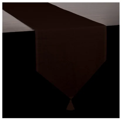 Solid Cotton Table Runners (Dark Brown) - Image 2