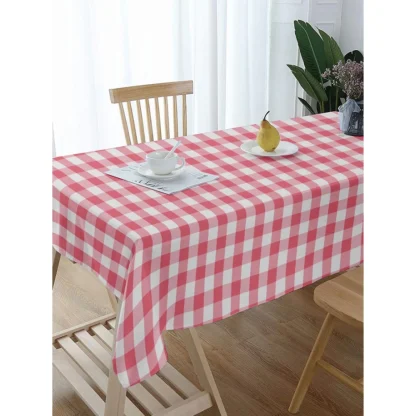 Checked Cotton Checks Table Cloth (Pink)