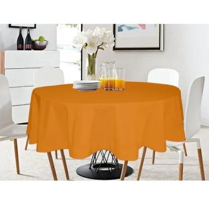 Solid Cotton Plain Table Cloth (Orange)