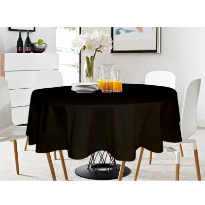 Solid Cotton Plain Table Cloth (Black)