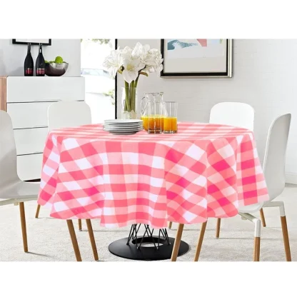 Checked Cotton Checks Table Cloth (Pink)