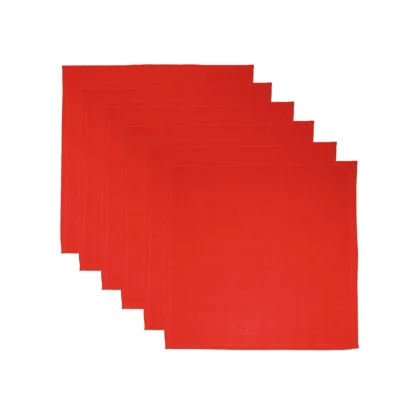 Solid Cotton Place Mats and Napkin Sets (Red) - Image 3