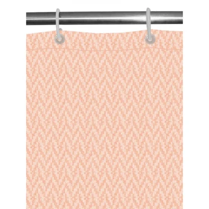 Waves Polyester Plain Shower Curtains with Plastic Eyelets (Peach) - Image 4