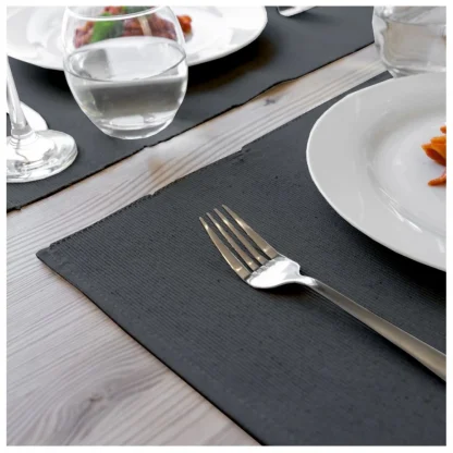 Solid Cotton Place Mats Sets (Grey) - Image 2