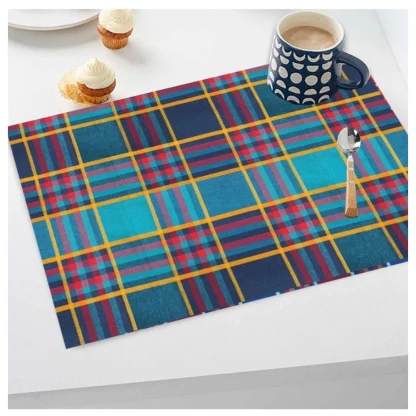 Checked Cotton Place Mats Sets (Multicolor) - Image 5