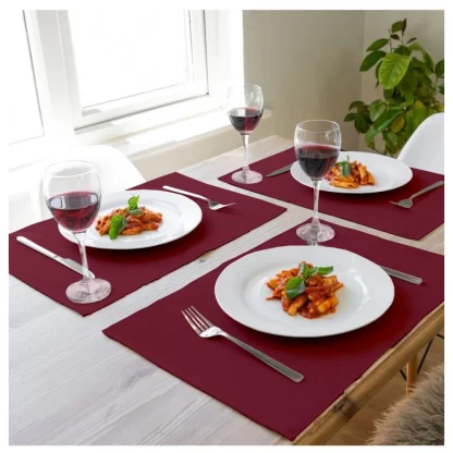 Ribbed Cotton Place Mats Sets (Maroon) - Image 6