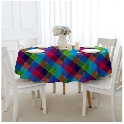 Checked Cotton Checks Table Cloth (Multicolor)