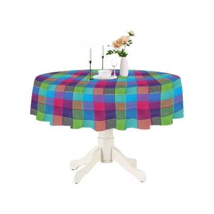 Checked Cotton Checks Table Cloth (Multicolor) - Image 5