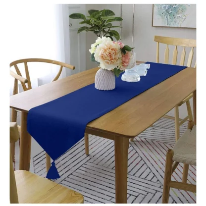 Solid Cotton Table Runners (Ink Blue)