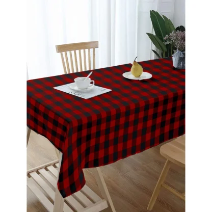 Checked Cotton Checks Table Cloth (Red & Black)