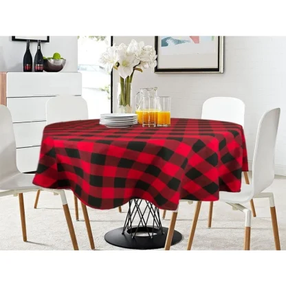 Checked Cotton Checks Table Cloth (Red & Black)