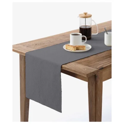 Ribbed Cotton Table Runners (Grey)