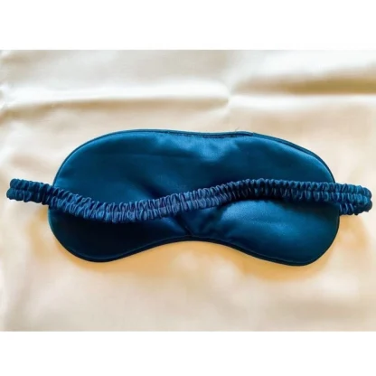 Solid Satin Silk Eyemasks (Navy Blue) - Image 4