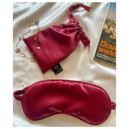 Solid Satin Silk Eyemasks (Maroon) - Image 3