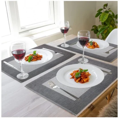 Ribbed Cotton Place Mats Sets (Grey) - Image 5