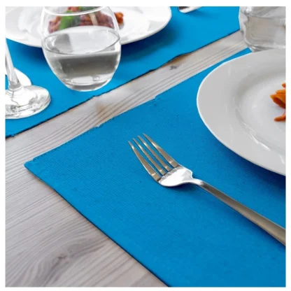 Solid Cotton Place Mats Sets (Turquoise Blue) - Image 2