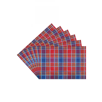 Checked Cotton Place Mats Sets (Multicolor) - Image 4