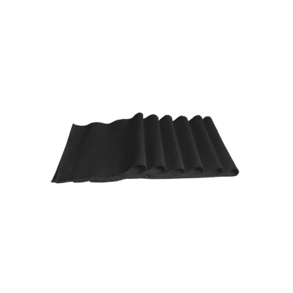 Ribbed Cotton Place Mats Sets (Black)