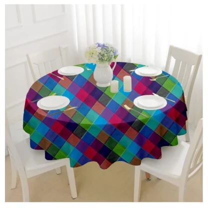 Checked Cotton Checks Table Cloth (Multicolor) - Image 4