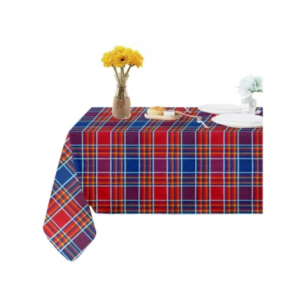 Checked Cotton Checks Table Cloth (Multicolor) - Image 4