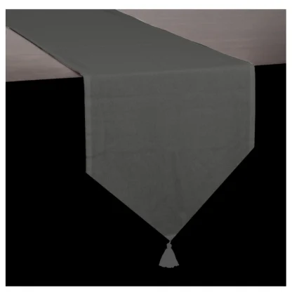 Solid Cotton Table Runners (Dark Grey) - Image 2