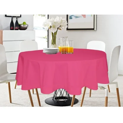 Solid Cotton Plain Table Cloth (Pink)