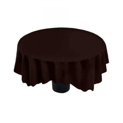 Solid Cotton Plain Table Cloth (Brown) - Image 3