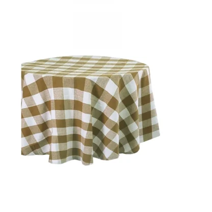 Checked Cotton Checks Table Cloth (Beige) - Image 3