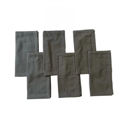 Solid Cotton Napkins Sets (Grey) - Image 5