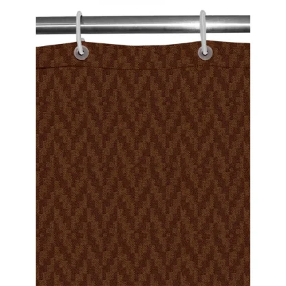 Waves Polyester Plain Shower Curtains with Plastic Eyelets (Dark Brown) - Image 4