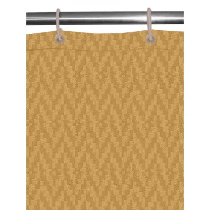 Waves Polyester Plain Shower Curtains with Plastic Eyelets (Beige) - Image 4