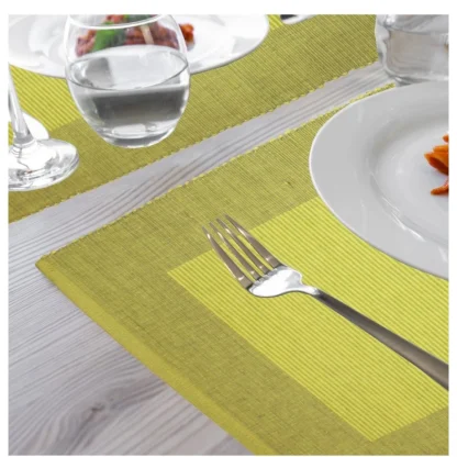 Ribbed Cotton Place Mats Sets (Green) - Image 3