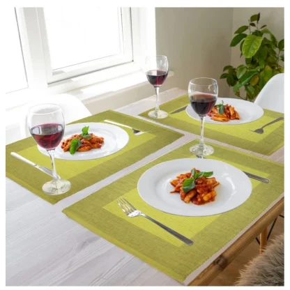 Ribbed Cotton Place Mats Sets (Green) - Image 5