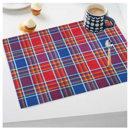 Checked Cotton Place Mats Sets (Multicolor) - Image 5