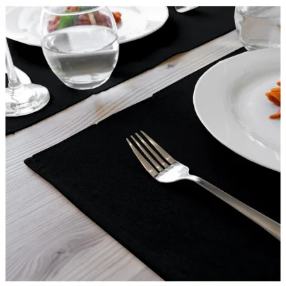 Ribbed Cotton Place Mats Sets (Black) - Image 4