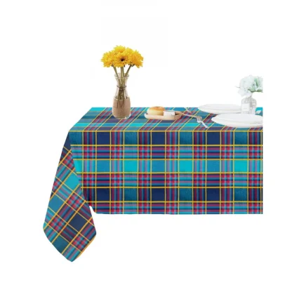 Checked Cotton Checks Table Cloth (Multicolor) - Image 4