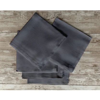 Solid Cotton Napkins Sets (Steel Grey) - Image 5