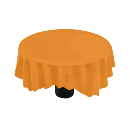 Solid Cotton Plain Table Cloth (Orange) - Image 3