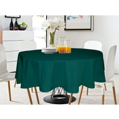 Solid Cotton Plain Table Cloth (Royal Green)