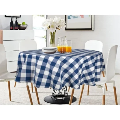 Checked Cotton Checks Table Cloth (Royal Blue)