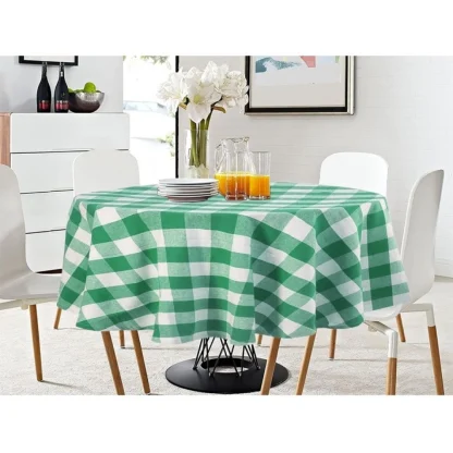 Checked Cotton Checks Table Cloth (Green)